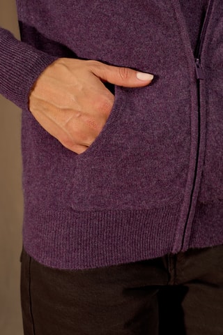 Cárdigan con capucha 100 % cachemir -  Violeta