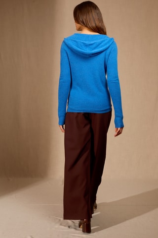 Cárdigan con capucha 100 % cachemir - Azul