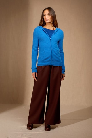 Cárdigan con capucha 100 % cachemir - Azul