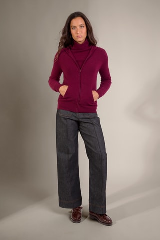 Cárdigan 100 % cachemir - Burdeos