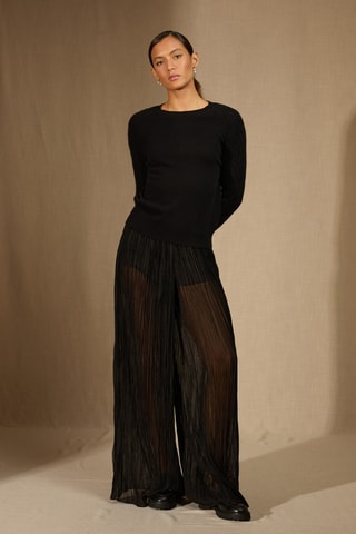 Jersey 100 % cachemir - Cuello alto - Negro