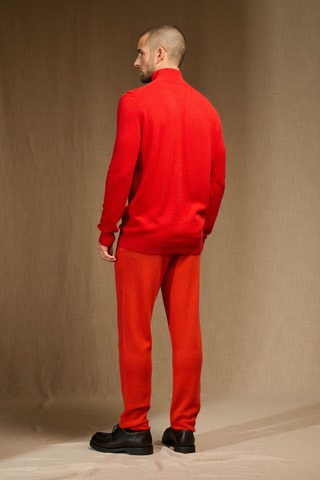 Jersey - 100 % cachemir - Cuello alto con cremallera - Rojo