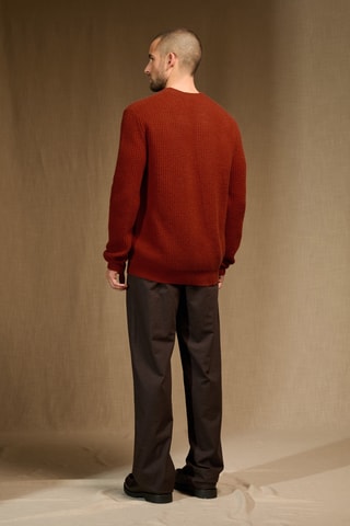 Jersey 100 % cachemir - Cuello redondo - Rojo teja