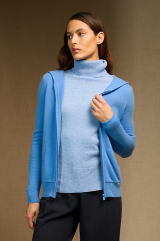 Cárdigan con capucha 100 % cachemir - Azul claro