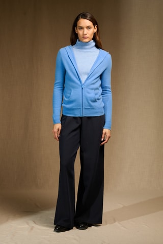 Cárdigan con capucha 100 % cachemir - Azul claro