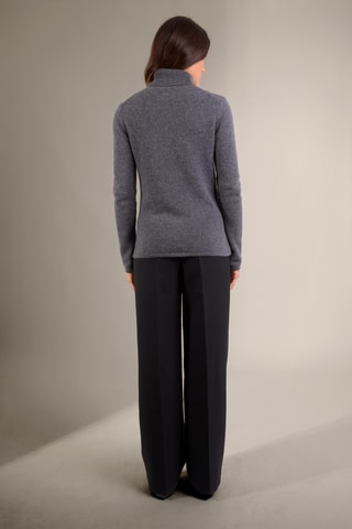 Jersey 100 % cachemir - Cuello vuelto - Antracita