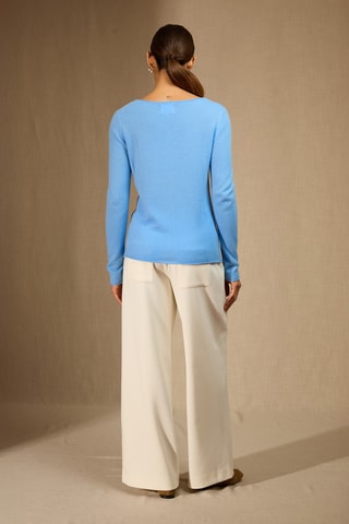 Jersey 100 % cachemir - Cuello barco - Azul claro