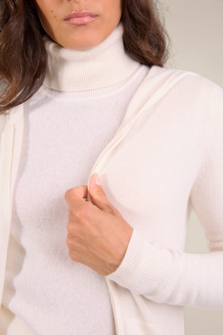 Cárdigan con capucha 100 % cachemir - Marfil