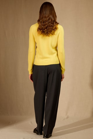 Jersey - 100 % cachemir - Cuello redondo - Amarillo