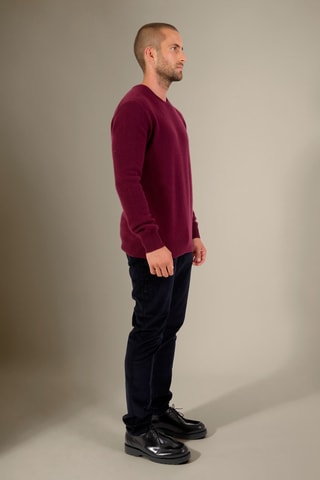 Jersey 100 % cachemir - Cuello redondo - Burdeos