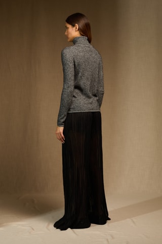 Jersey 100 % cachemir - Cuello vuelto - Gris