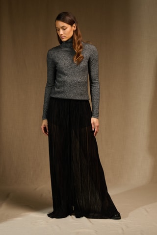 Jersey 100 % cachemir - Cuello vuelto - Gris