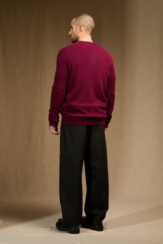 Cárdigan 100 % cachemir - Cuello ligeramente alto - Burdeos