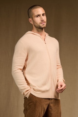 Cárdigan con capucha 100 % cachemir - Beige