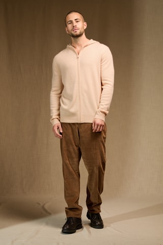 Cárdigan con capucha 100 % cachemir - Beige