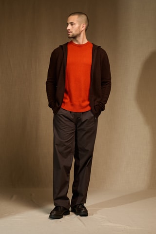 Cárdigan con capucha 100 % cachemir - Marrón