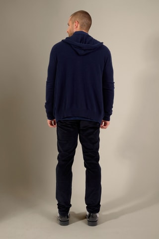 Cárdigan con capucha 100 % cachemir - Azul marino