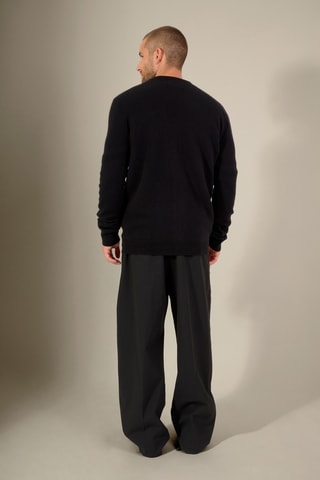 Cárdigan 100 % cachemir - Cuello ligeramente alto - Negro