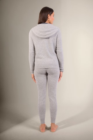 Cárdigan con capucha 100 % cachemir - Gris claro jaspeado