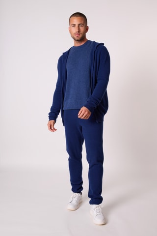 Cárdigan con capucha 100 % cachemir - Azul marino