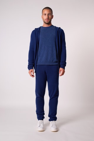 Cárdigan con capucha 100 % cachemir - Azul marino