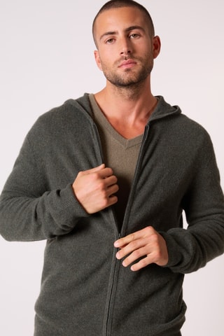 Cárdigan 100 % cachemir - Caqui jaspeado