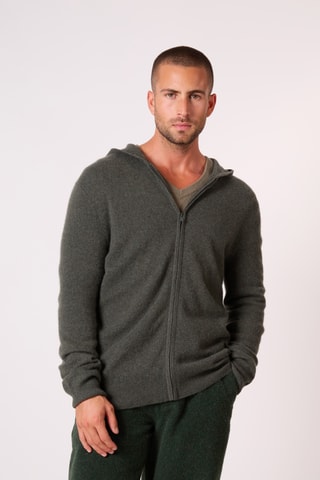 Cárdigan 100 % cachemir - Caqui jaspeado