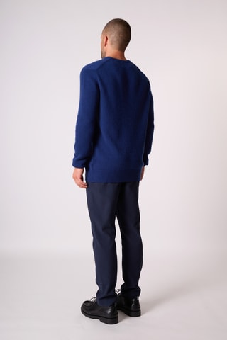 Jersey 100 % cachemir - Cuello de pico - Azul