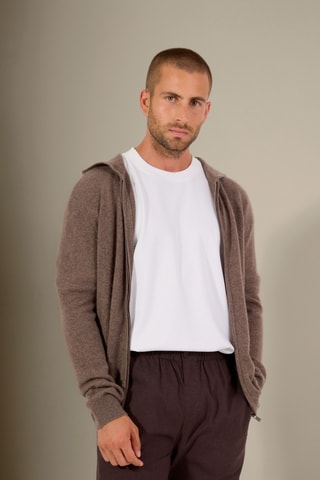 Cárdigan 100 % cachemir - Topo jaspeado