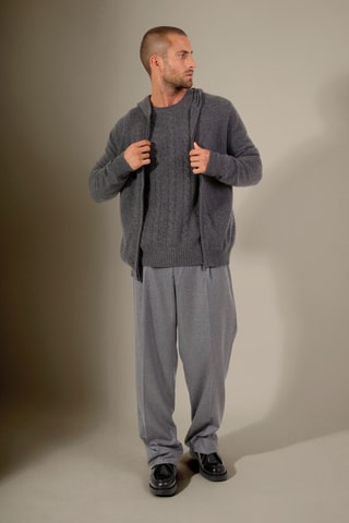Cárdigan con capucha 100 % cachemir - Antracita jaspeado