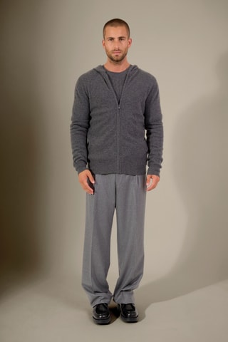 Cárdigan con capucha 100 % cachemir - Antracita jaspeado