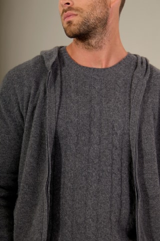 Cárdigan con capucha 100 % cachemir - Antracita jaspeado