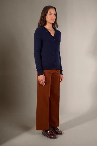 Cárdigan con capucha 100 % cachemir - Azul marino