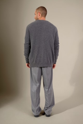 Cárdigan 100 % cachemir - Cuello ligeramente alto - Antracita jaspeado