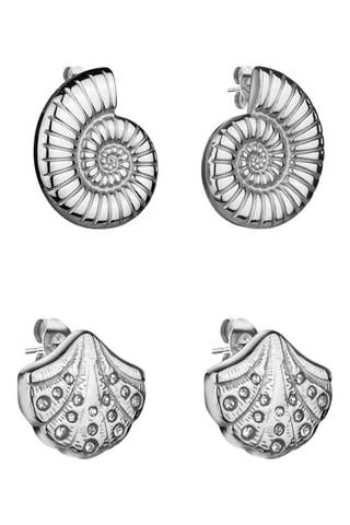 2 pares de brincos Thalina - Prateado