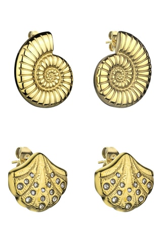 2 pares de brincos Thalina - Dourado