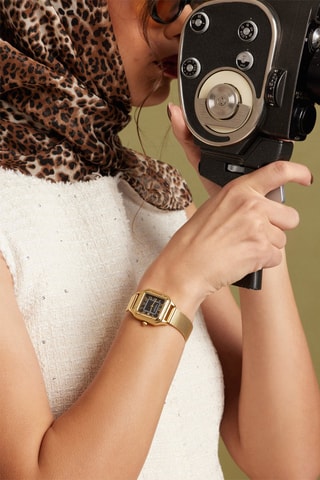 Reloj de cuarzo de acero Clare - Dorado