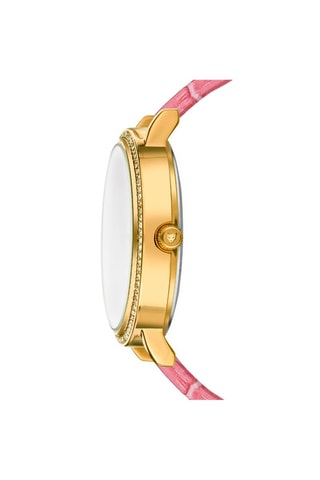 Reloj de cuarzo de piel Paris - Rosa y dorado