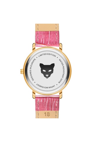 Reloj de cuarzo de piel Paris - Rosa y dorado