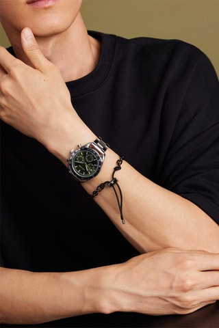 Estuche reloj de cuarzo de acero y pulsera Cologne