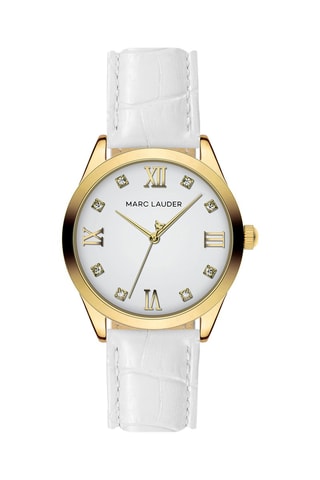 Reloj de cuarzo de piel y circones Porto