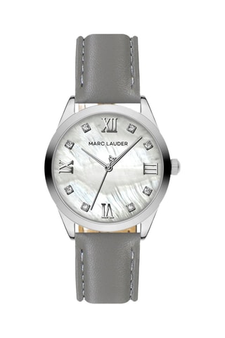 Reloj de cuarzo de piel, nácar y circones Geneva