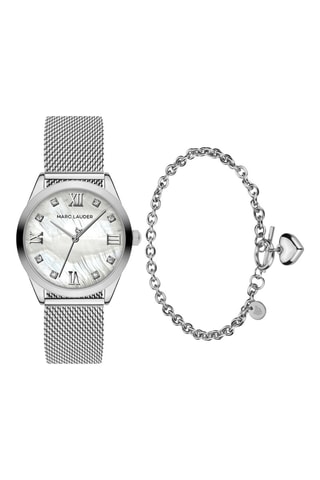 Estuche reloj de cuarzo con circones y pulsera Geneva