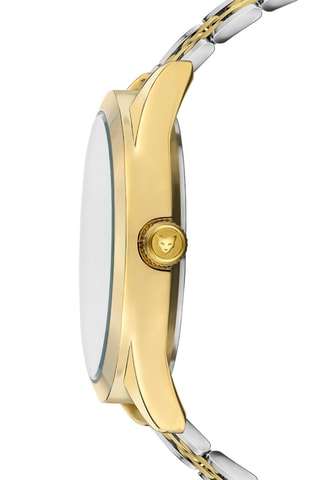 Reloj de cuarzo de acero y circones Marrakech - Plateado y dorado