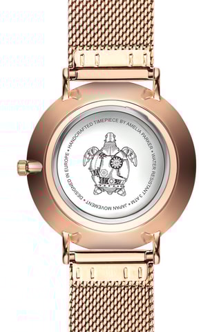 Reloj de cuarzo de acero Gold Sky - Rosa dorado