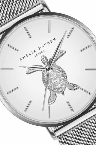Estuche reloj de cuarzo de acero y pulsera Sand Turtle