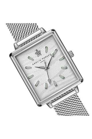 Reloj de cuarzo de acero Desert - Plateado