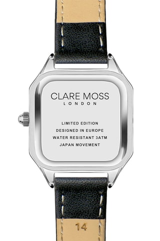 Reloj de cuarzo de piel bovina Old money - Negro y plateado