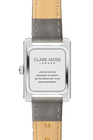 Reloj de cuarzo de piel bovina Polo - Gris oscuro y plateado