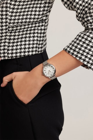 Reloj de cuarzo de acero Rose - Plateado